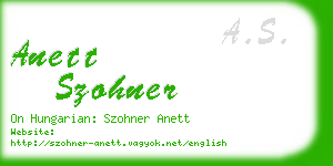 anett szohner business card